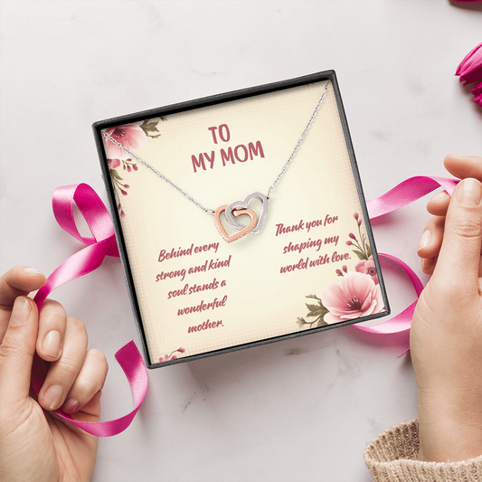 To My Mom" Interlocking Hearts Necklace — Elegant Mother's Day Gift
