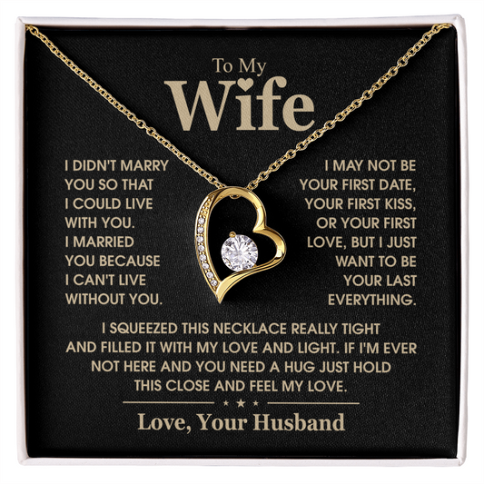 To My Wife – Beautiful Love Message Necklace from Husband